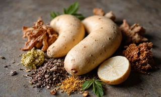 Ginseng root and adaptogenic herbs for natural energy