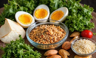 Vitamin B complex supplement representation with natural sources